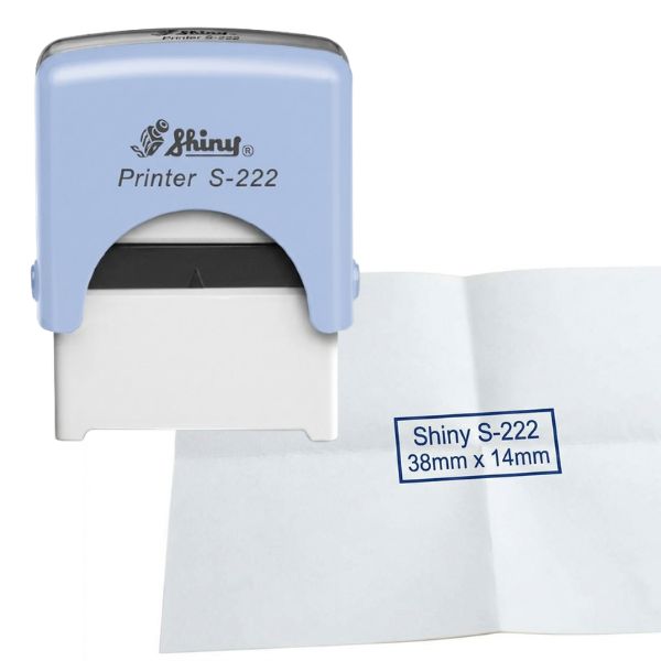 [5308] Sello Automatico SHINY S 222 38 x 14 mm color AZUL PASTEL
