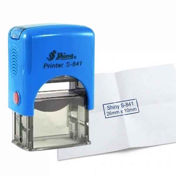 [5312] Sello Automatico SHINY S 841 26 x 10 mm color Azul