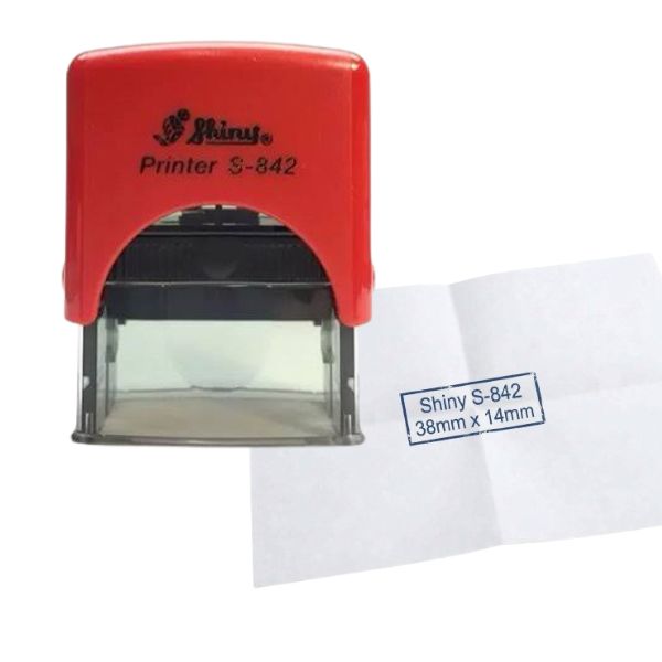 [5320] Sello Automatico SHINY S 842 38 x 14 mm color Rojo
