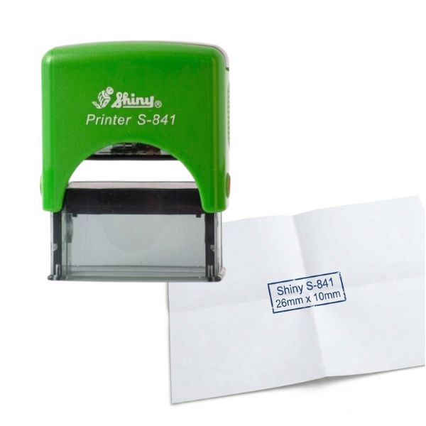 [5332] Sello Automatico SHINY S 841 26 x 10 mm color Verde Manzana
