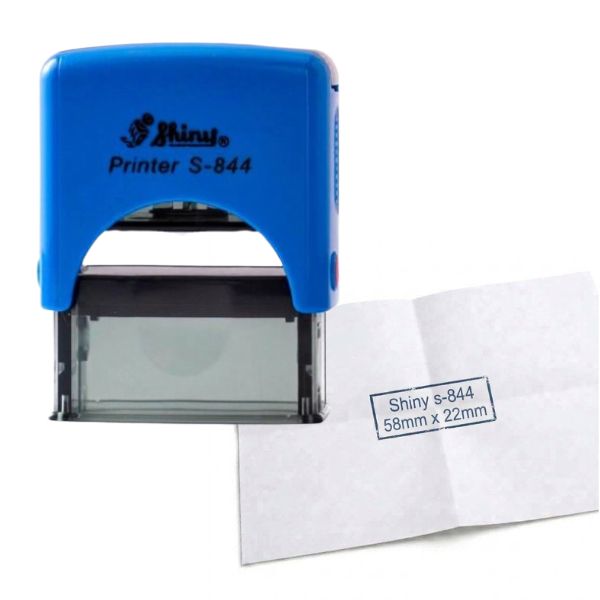 [5342] Sello Automatico SHINY S 844 58 x 22 mm color Azul