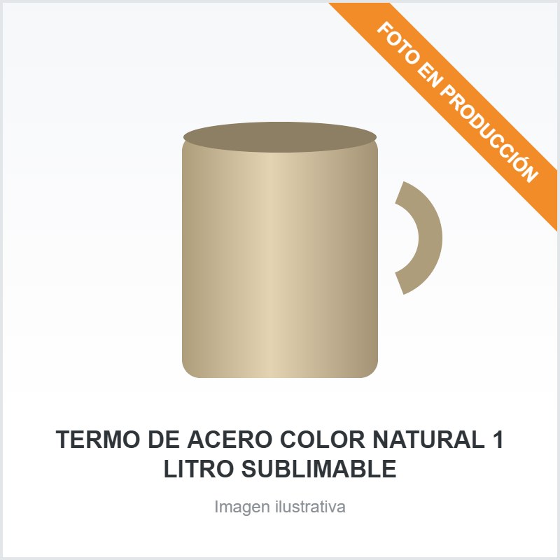 TERMO DE ACERO COLOR NATURAL 1 LITRO SUBLIMABLE