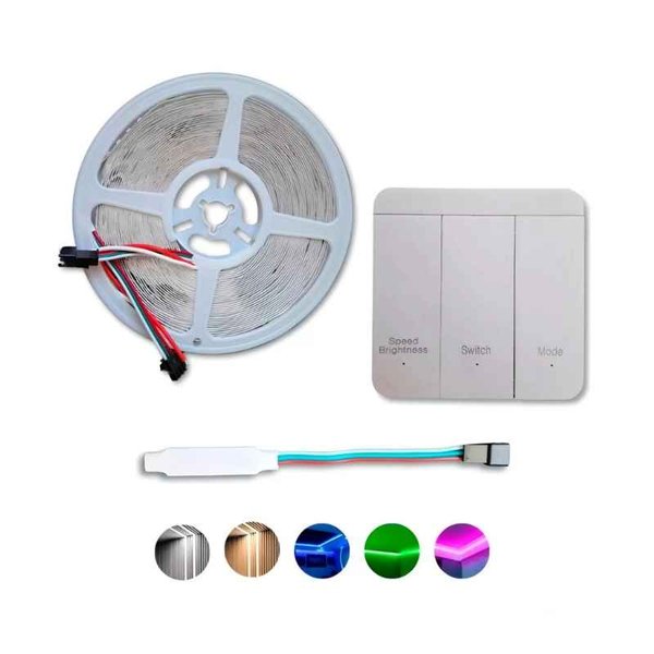 [5822] KIT COMPLETO Tira LED con secuenciales 24v con Controladora Inhalambrica mas Transformador 24v 100w