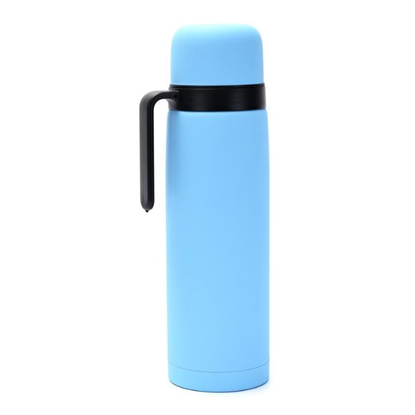 TERMO 1 LITRO MEDIA MANIJA Celeste Laserable