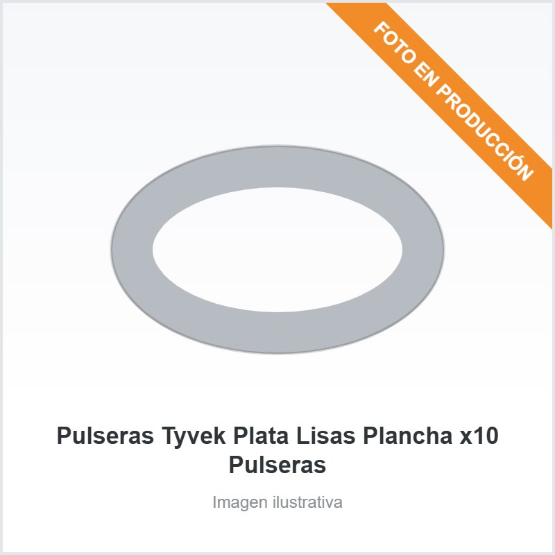 Pulseras Tyvek Plata Lisas Plancha x10 Pulseras