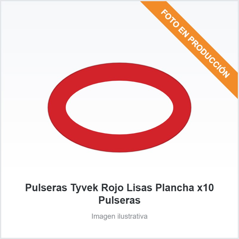 [6217] Pulseras Tyvek Rojo Lisas Plancha x10 Pulseras