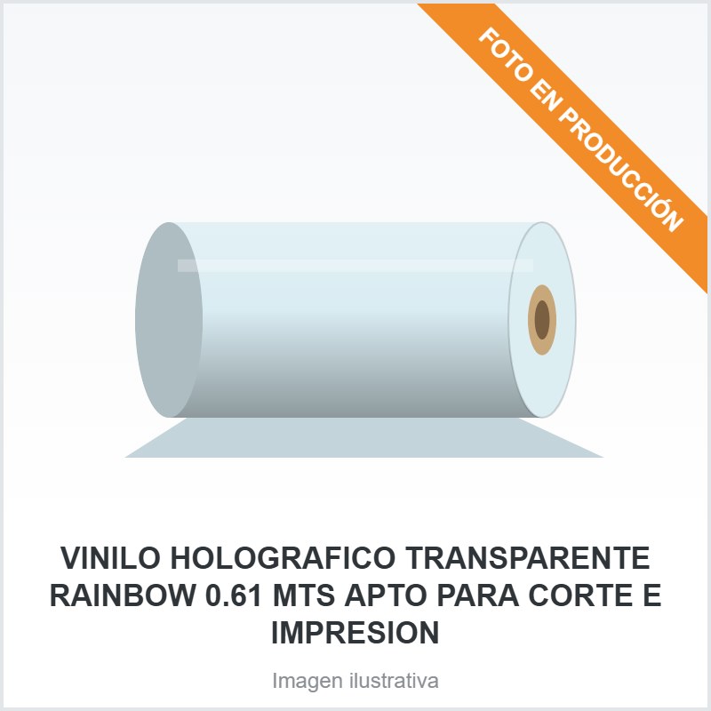 VINILO HOLOGRAFICO TRANSPARENTE RAINBOW 0.61 MTS APTO PARA CORTE E IMPRESION