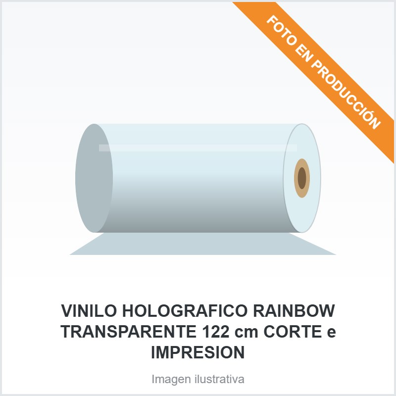 VINILO HOLOGRAFICO RAINBOW TRANSPARENTE 122 cm CORTE e IMPRESION