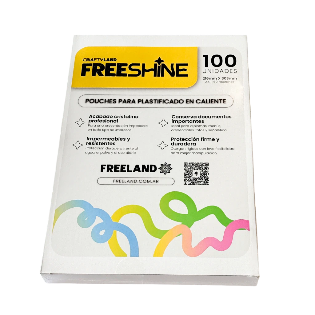 [6365] Pouch FreeShine PLASTIFICADO CALIENTE A4 150 mic x 100 Unidades