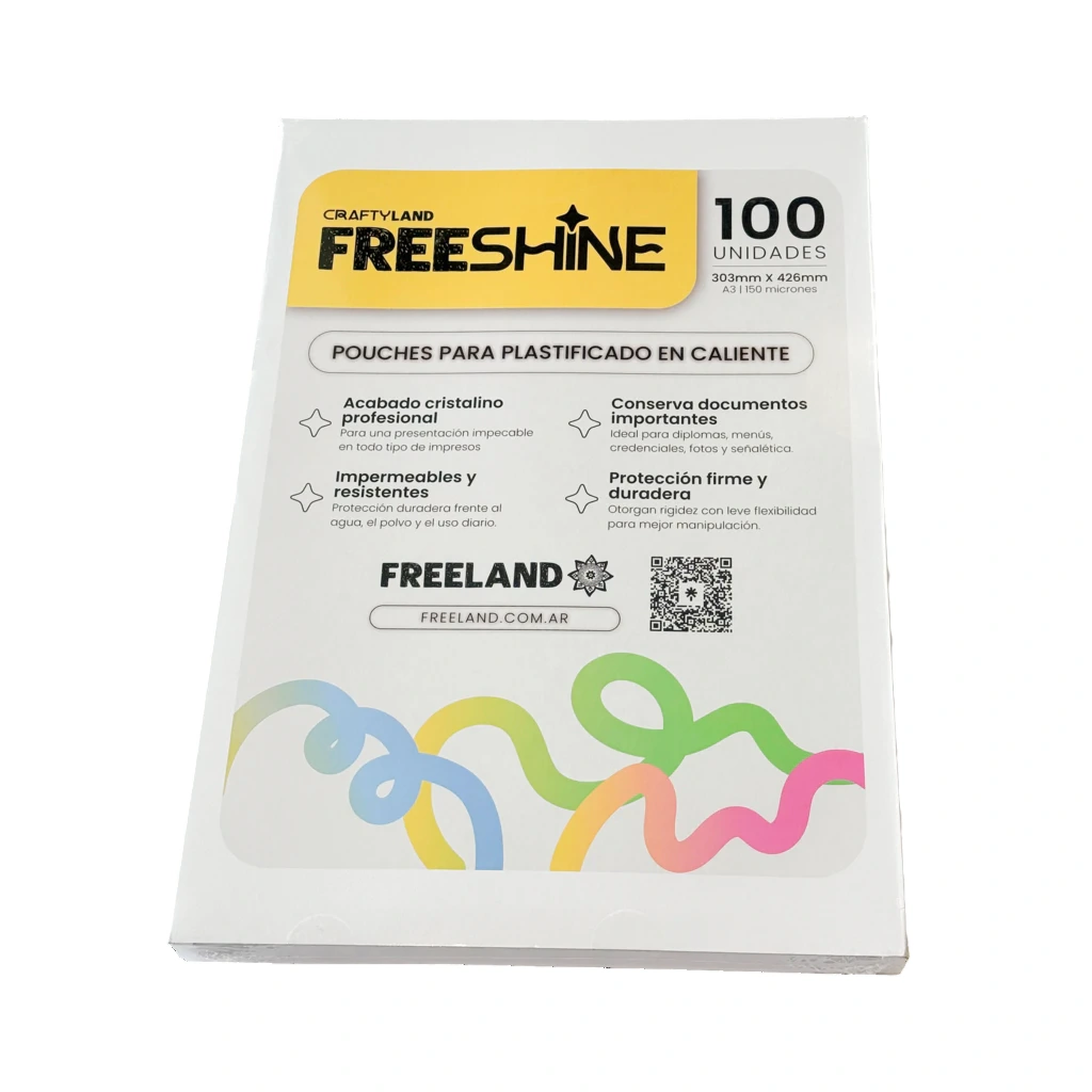[6366] Pouch FreeShine PLASTIFICADO CALIENTE A3 150 mic x 100 Unidades