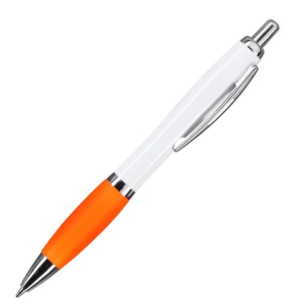 [6446] boligrafo K750 PLASTICO CUERPO BLANCO GRIP NARANJA