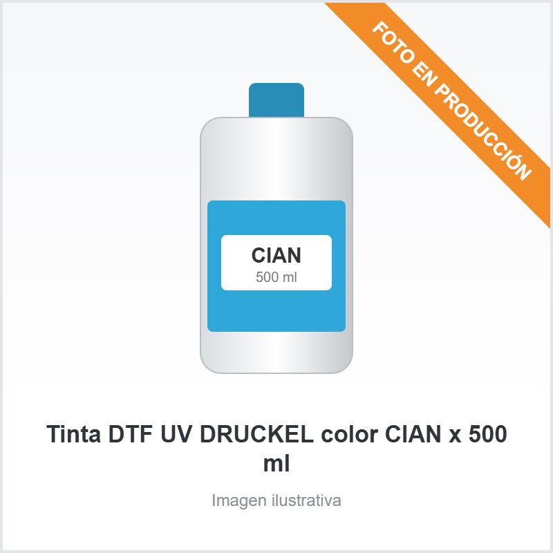 [6511] Tinta DTF UV DRUCKEL color CIAN x 500 ml