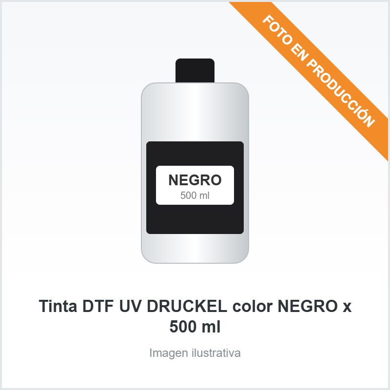 [6513] Tinta DTF UV DRUCKEL color NEGRO x 500 ml