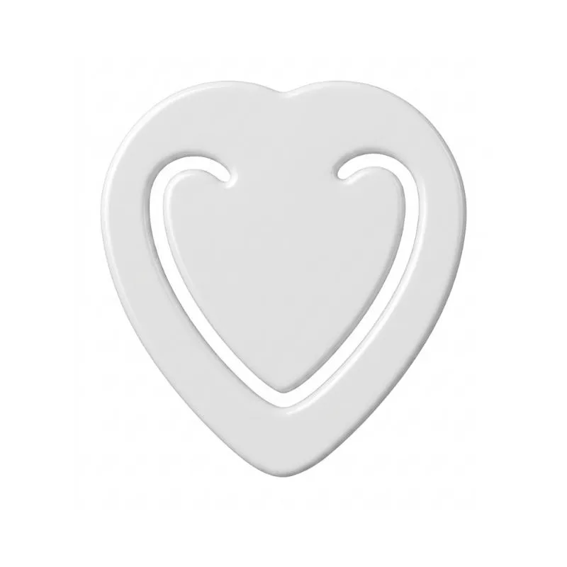 [6535] CLIP PARA PAPEL CORAZON BLANCO 7 x 7.9 cm - Para DTF UV - SERIGRAFIA