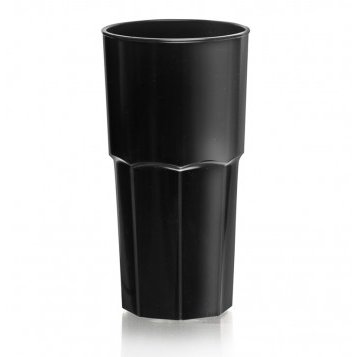 [6542] VASO FACETADO OD BOLICHE 400 cm3 NEGRO 7 x 14 cm  - Para DTF UV - SERIGRAFIA
