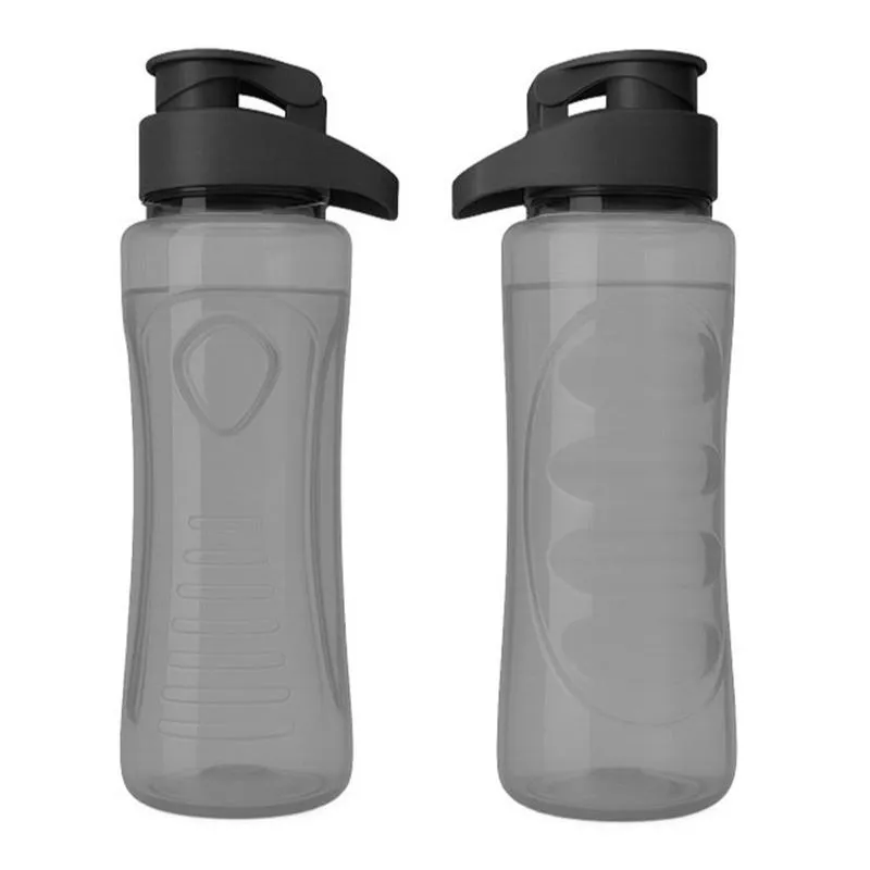 [6563] BOTELLA PLASTICA SPORT DAKAR 750ML TAPA FLIP FULL NEGRO - Para DTF UV - SERIGRAFIA