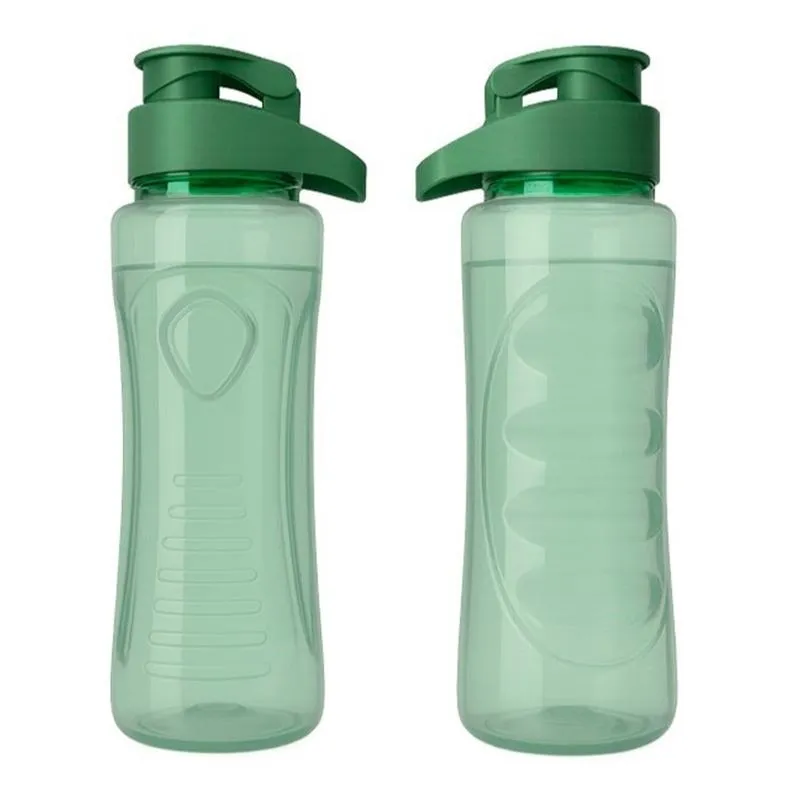 [6564] BOTELLA PLASTICA SPORT DAKAR 750ML TAPA FLIP FULL VERDE - Para DTF UV - SERIGRAFIA