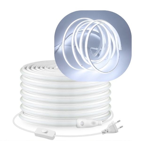 [6572] Neon Led COB 10 mm Flexible 220v BLANCO FRIO IP65 x metro lineal