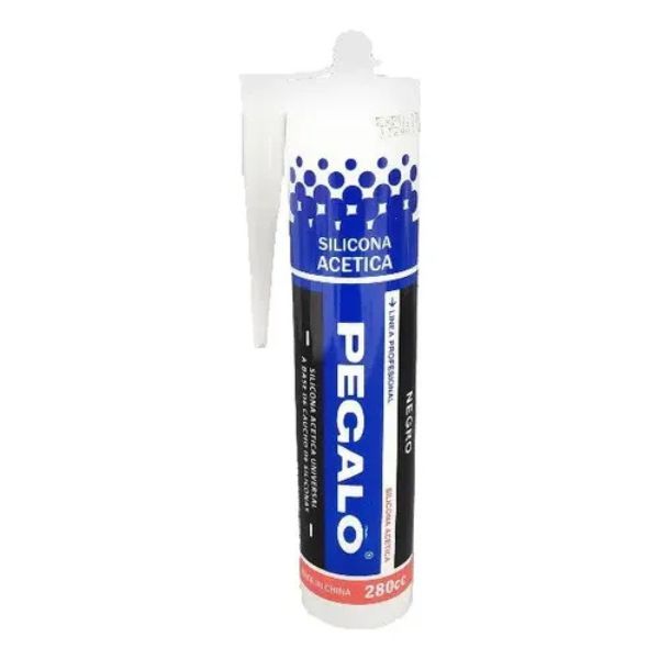 [6600] SILICONA ACETICA PEGALO Negra x Cartucho 280 cc3