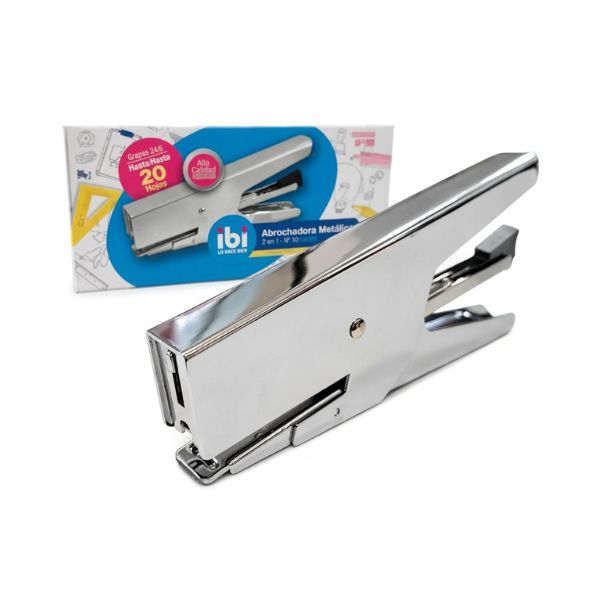 [6609] Pinza Abrochadora mediana 20 hojas Broches 10/50