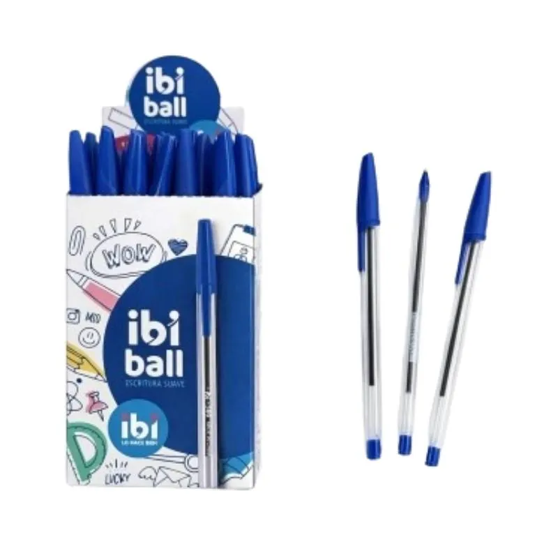 [6611] Boligrafo Plastico IBI AZUL x Caja de 50