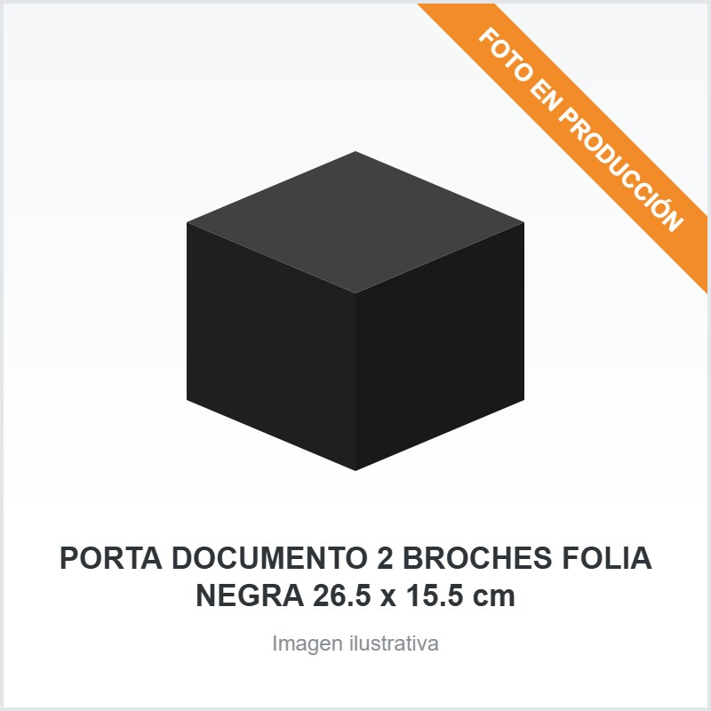 [6638] PORTA DOCUMENTO 2 BROCHES FOLIA NEGRA 26.5 x 15.5 cm
