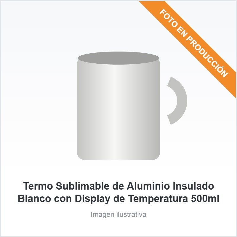 Termo Sublimable de Aluminio Insulado Blanco con Display de Temperatura 500ml