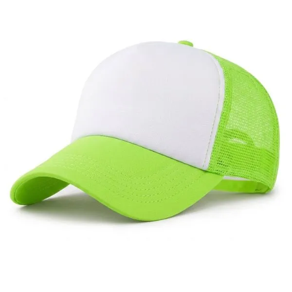 [785] G06 Gorra Trucker Vicera y Red VERDE CLARO Frente BLANCA