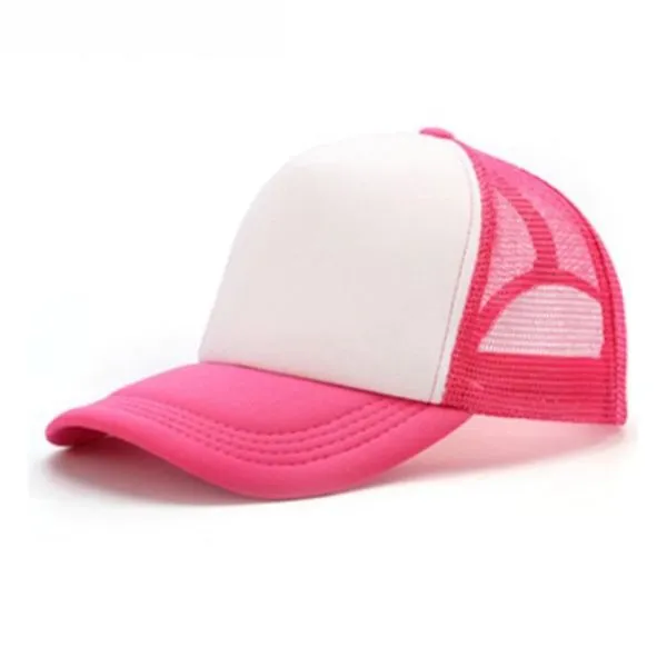 [1165] G06 Gorra Trucker Vicera y Red ROSA Frente BLANCA