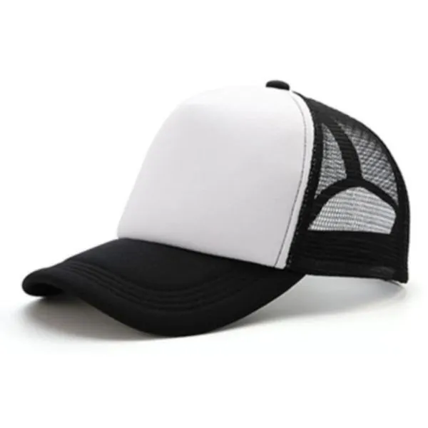 [1166] G06 Gorra Trucker Vicera y Red NEGRA Frente BLANCA