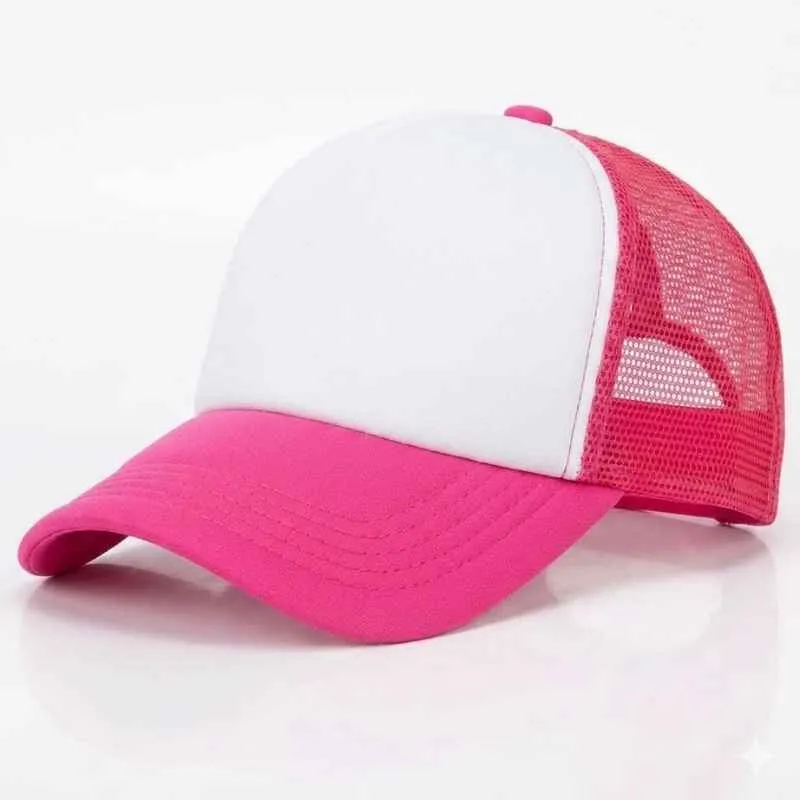 [1169] G06 Gorra Trucker Vicera y Red FUCSIA Frente BLANCA