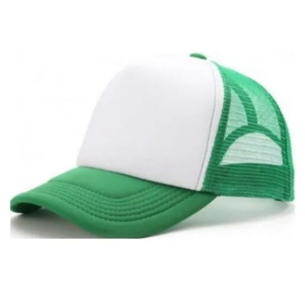 [1171] G06 Gorra Trucker Vicera y Red VERDE BENETTON Frente BLANCA