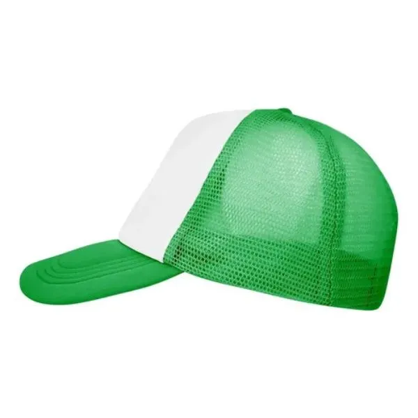 [1198] G06 Gorra Trucker Vicera y Red VERDE Frente BLANCA