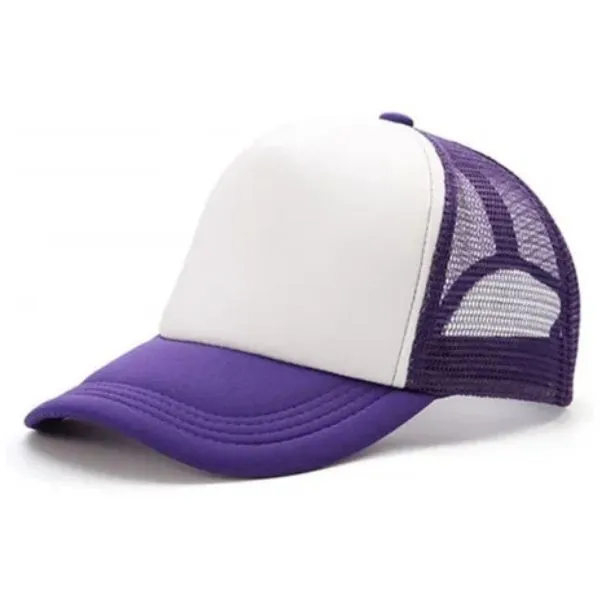 [2911] G06 Gorra Trucker Vicera y Red VIOLETA Frente BLANCO