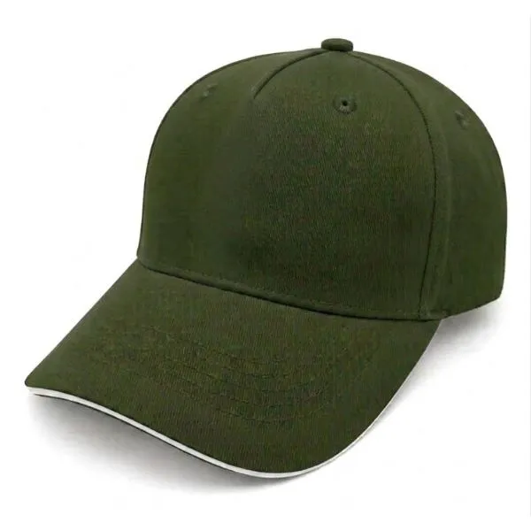 [6428] G21 GORRA 5 gajos GABARDINA FULL VERDE MILITAR con VIVO BLANCO