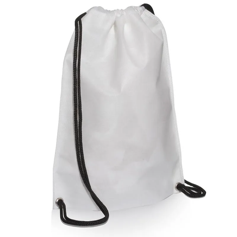 ECO MOCHILA 35x45 BLANCA CORDON NEGRO