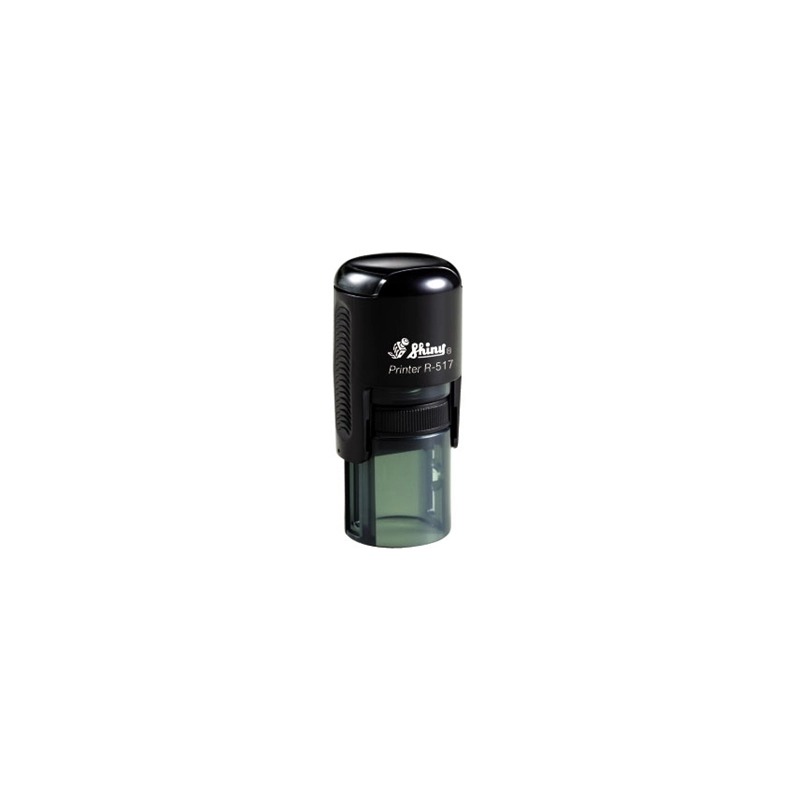 [6721] Sello Automatico SHINY R 517  Redondo Diametro 17 mm Color NEGRO
