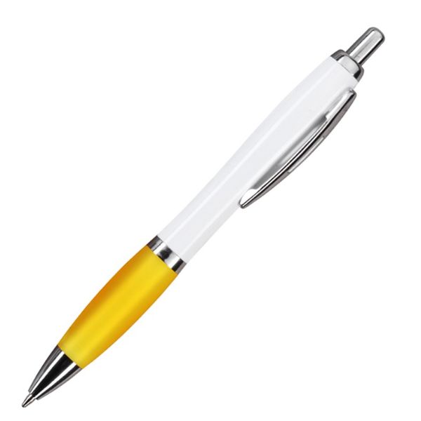 [6727] boligrafo K750 PLASTICO CUERPO BLANCO GRIP AMARILLO