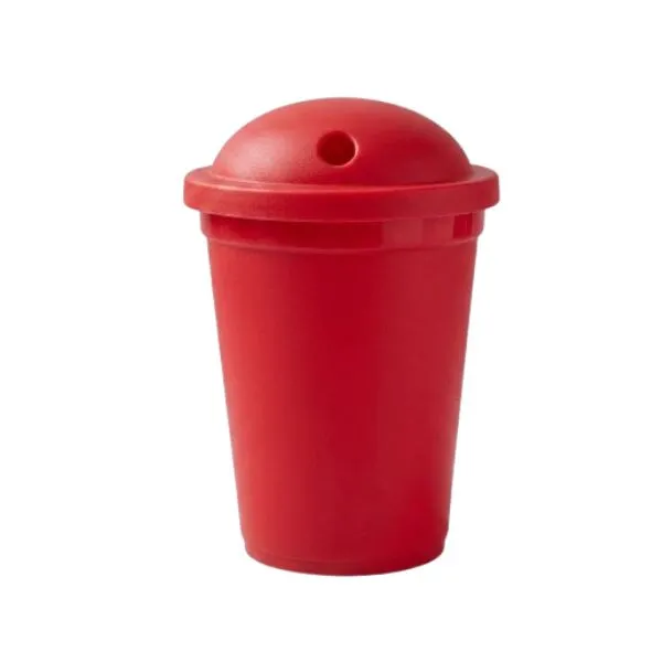 [6843] VASO MILK 330 CC ROJO (SIN SORBETE)