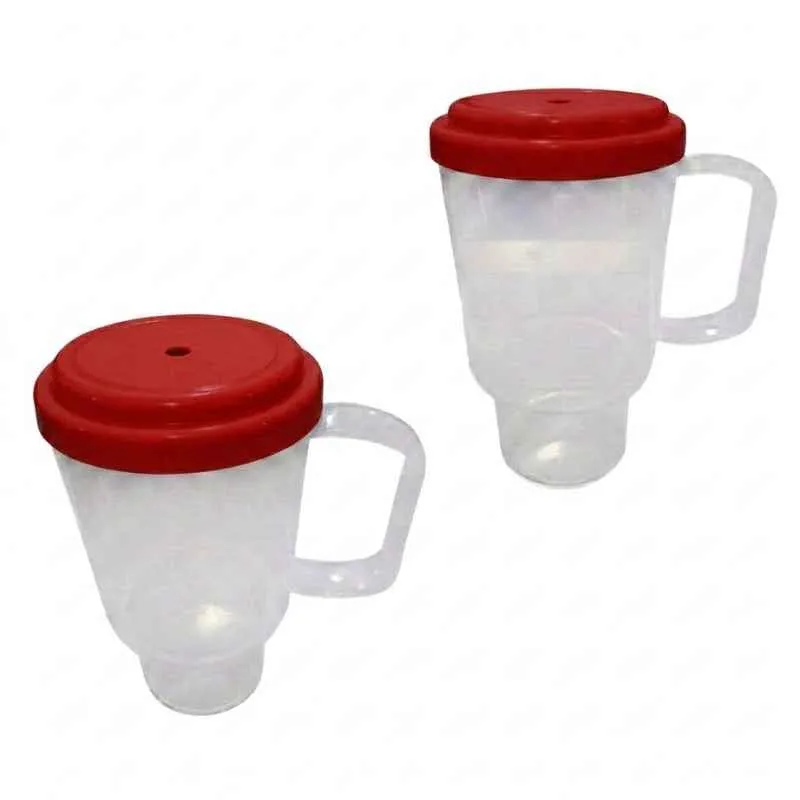 [6852] JARRO TRANSPARENTE CON TAPA 500 CC ROJO (SIN SORBETE)