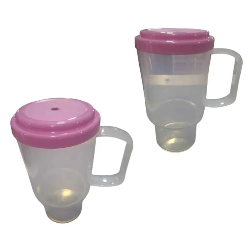 [6855] JARRO TRANSPARENTE CON TAPA 500 CC ROSA (SIN SORBETE)