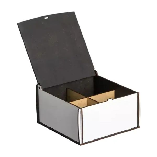 [2845] CAJA DE TE MADERA CRISTAL 15 cm x 15cm X 8,5cm