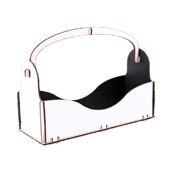 [5121] CANASTA CON MANIJA 28.5 X 10.5 X 15 CM MADERA CRISTAL
