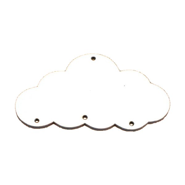 [4745] Forma Nube 10 x 5.7cm perforado madera cristal