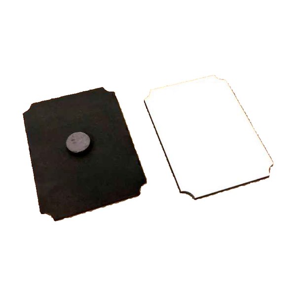 [2823] IMAN HELADERA RECTANGULAR MADERA CRISTAL 6cm x 8cm