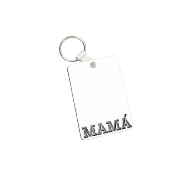 [3792] LLAVERO 4X6 MAMA MADERA CRISTAL MAS ARANDELA LLAVERO