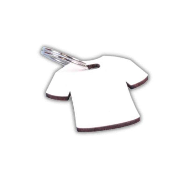 [2817] LLAVERO CAMISETA MADERA CRISTAL CON ARANDELA 5,5cm X 5,0CM