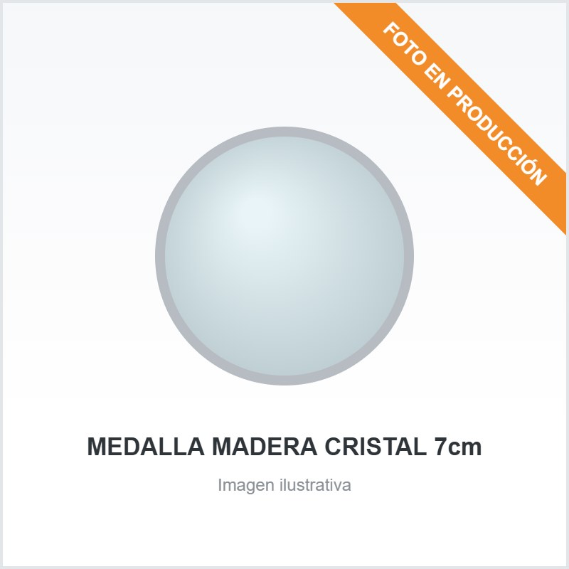 [2821] MEDALLA MADERA CRISTAL 7cm