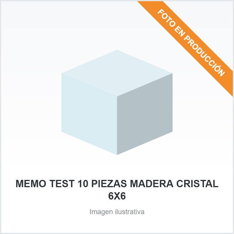 [2854] MEMO TEST 10 PIEZAS MADERA CRISTAL 6X6