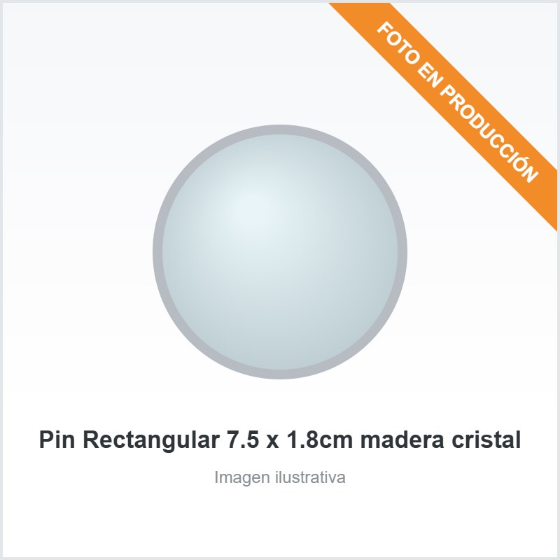 [4735] Pin Rectangular 7.5 x 1.8cm madera cristal